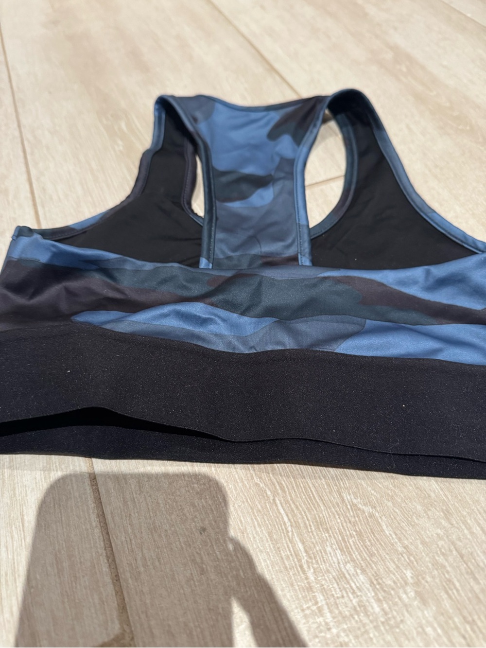 Noli Blue Camo Sports Bra - Supportive Racerback - Picture 3 of 4